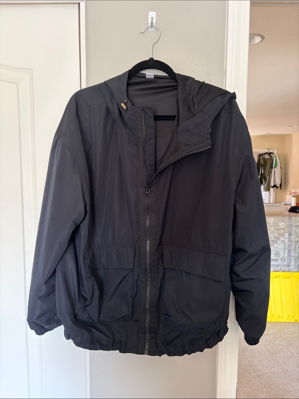 Old Navy Women’s Black Hooded Windbreaker Jacket